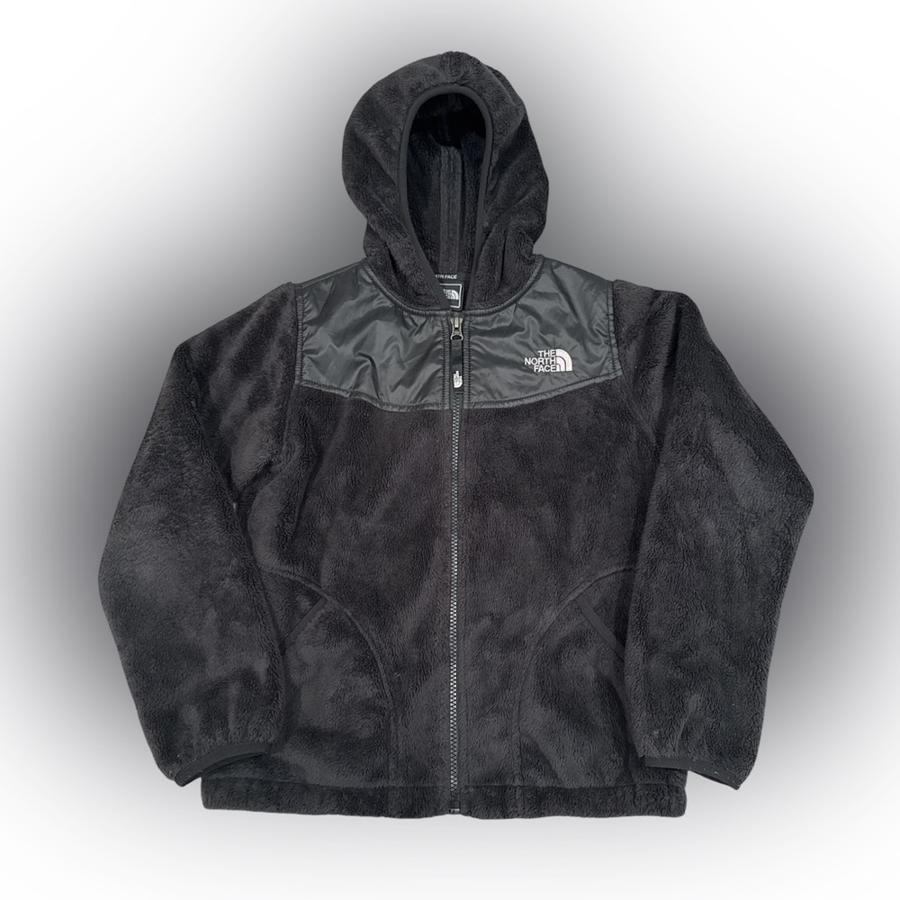 Girl's Black North Face Oso Hooded Fleece Jacket Sz M